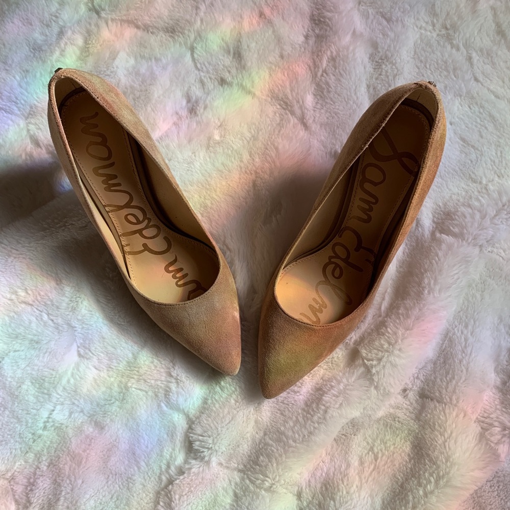 Sam Edelman Nude Suede Heels - Picture 1 of 5